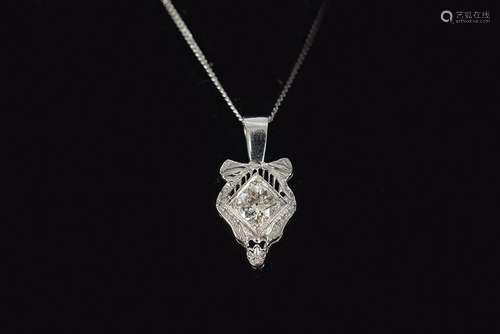 ANTIQUE 18CT WHITE GOLD DIAMOND 1.12 CT. PENDANTÂ