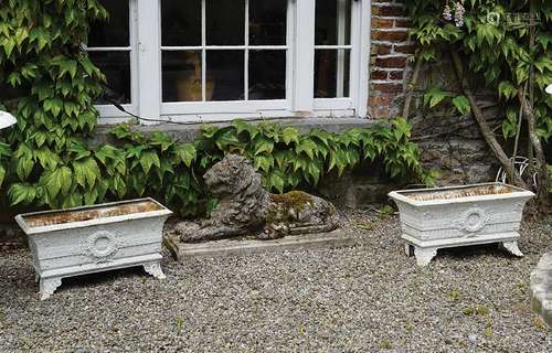 PAIR OF REGENCY CAST IRON JARDINIÈRES