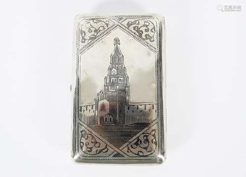 ANTIQUE RUSSIAN SILVER AND NIELLO CIGARETTE CASE