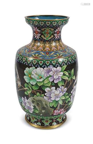 CHINESE QING PERIOD CLOISONNÉ ENAMELLED VASE