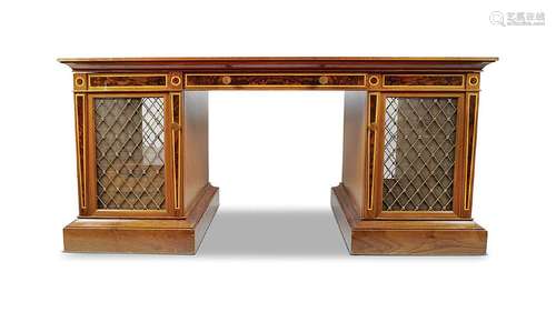 20TH-CENTURY DESIGNER WALNUT PARTNERS DESK