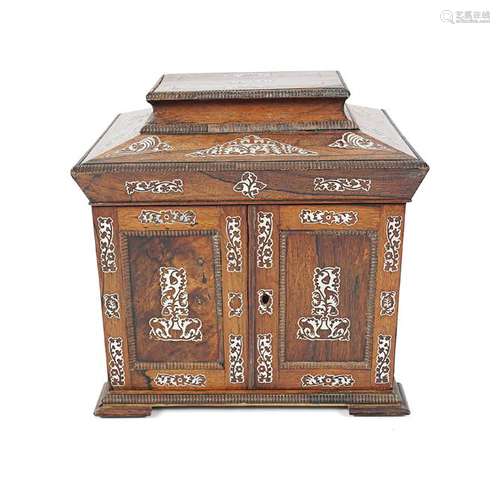 WILLIAM IV ROSEWOOD JEWELLERY CABINET