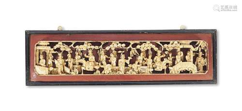 CHINESE QING HARDWOOD TEMPLE PLAQUE