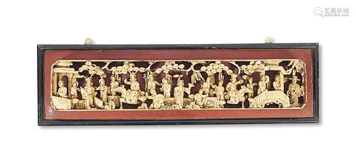 CHINESE QING HARDWOOD TEMPLE PLAQUE