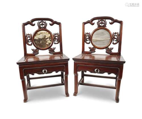SET OF 6 CHINESE QING HARDWOOD CEREMONIAL CHAIRS