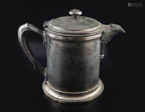 19TH CENTURY PEWTER THERMAL TEAPOT