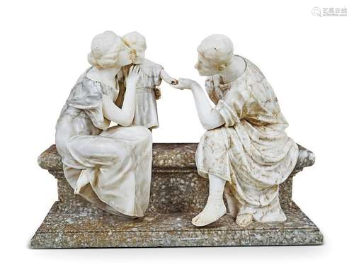 19TH-CENTURY MARBLE SCULPTURE GROUP