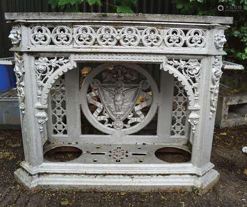 19TH CENTURY CAST IRON CONSOLE TABLE