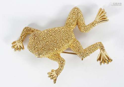 CHRISTIAN DIOR VINTAGE GILDED FROG BROOCH