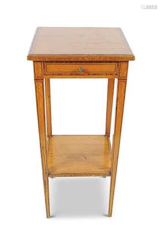 EDWARDIAN SATINWOOD & FRUITWOOD INLAID PEDESTAL