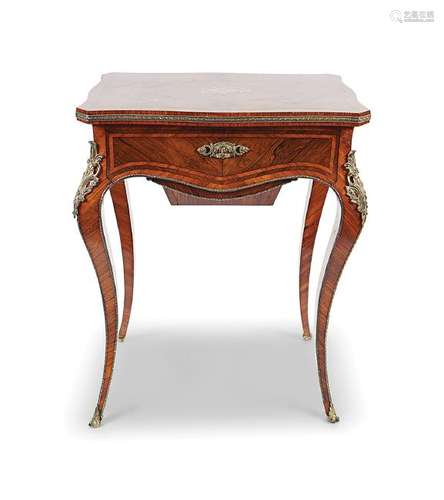 19TH CENTURY KINGWOOD & MARQUETRY WORK TABLE