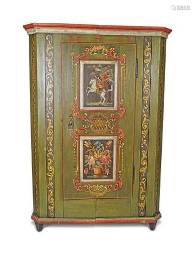 19TH-CENTURY PAINTED ARMOIRE