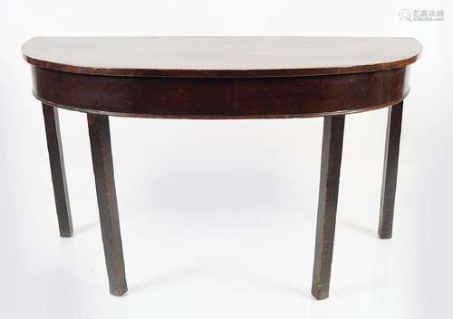 GEORGE III MAHOGANY DEMI-LUNE SIDE TABLE