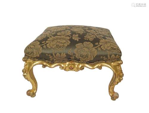 19TH-CENTURY CARVED GILT WOOD STOOL CIRCA 1820