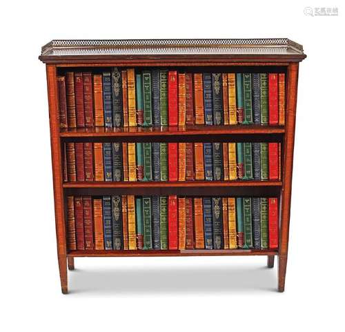 EDWARDIAN SATINWOOD CROSSBANDED OPEN BOOKCASE