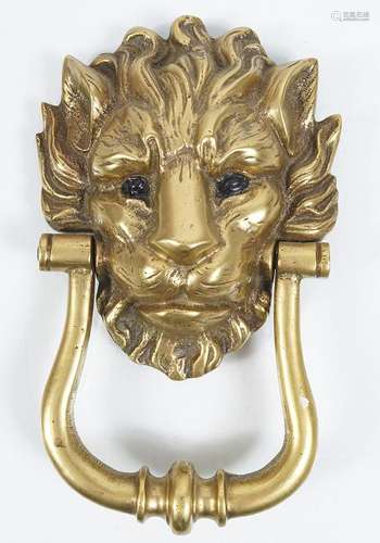 LARGE LION MASK BRASS DOOR KNOCKER