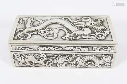 SILVER CHINESE DRAGON SNUFF BOX