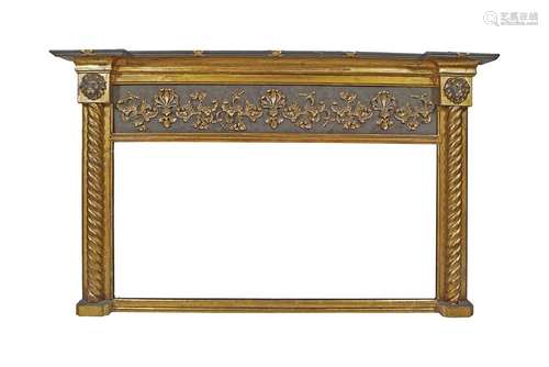 REGENCY PERIOD GILT FRAMED OVER MANTLE MIRROR