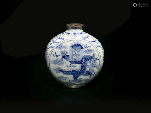 A QIANLONG MARK COPPER SNUFF BOTTLE