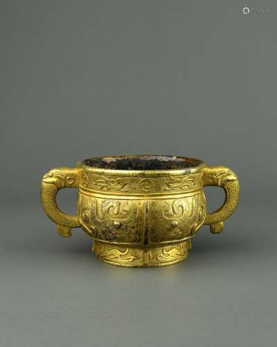 A Chinese Gilt Bronze Porcelain Incense Burner