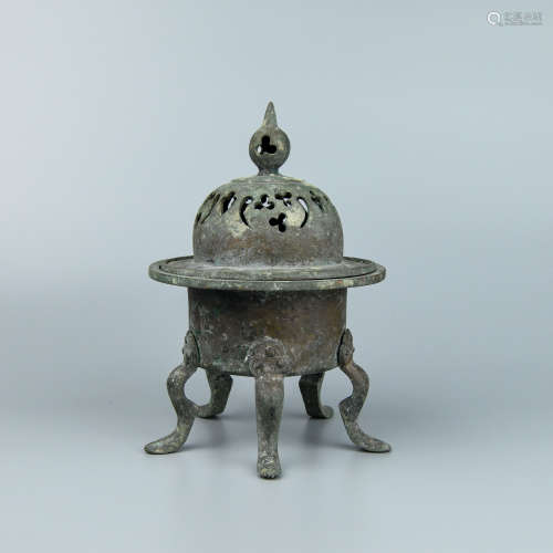 A Chinese Bronze Porcelain Incense Burner