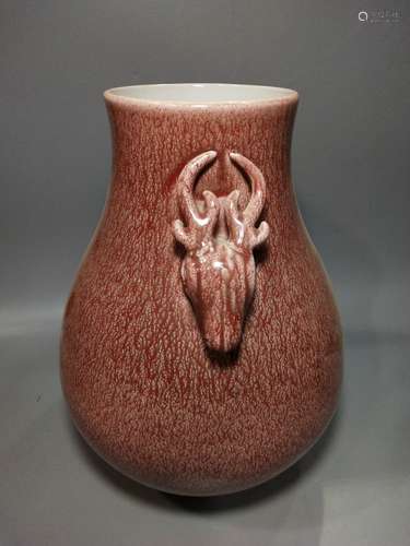 A Chinese Copper-Red Glazed Porcelain Vase