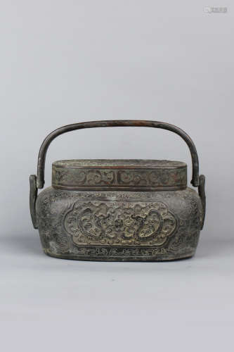 A Chinese Bronze Tea Pot