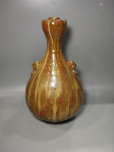 A Chinese Flambé Glazed Porcelain Vase