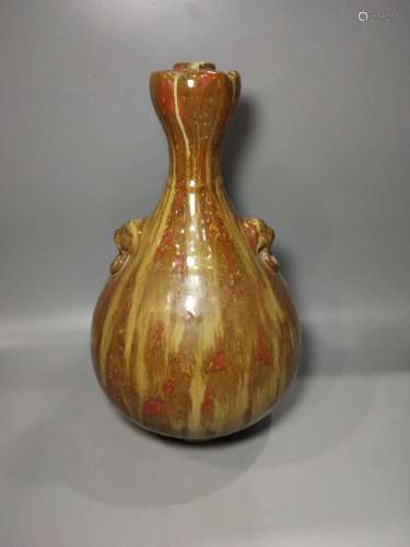 A Chinese Flambé Glazed Porcelain Vase