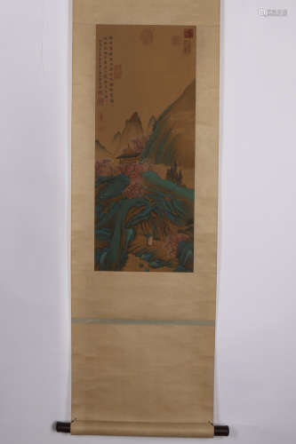 A Chinese Scroll Painting on Silk