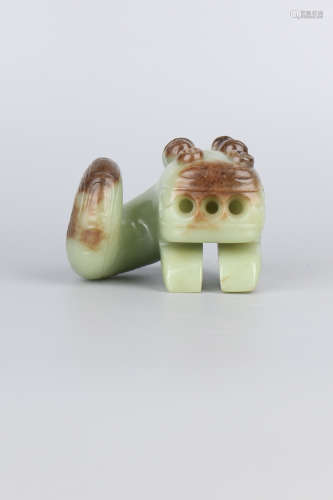 A Chinese Carved Jade Tiger Pendant
