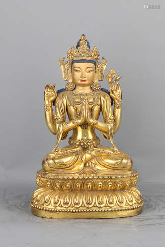 A Chinese Gilt Bronze Buddha