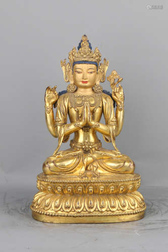 A Chinese Gilt Bronze Buddha