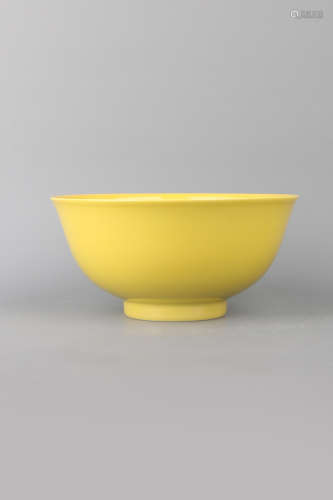 A Chinese Yellow Glazed Porcelain Bowl