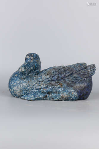 A Chinese Carved Lapis Lazuli Duck