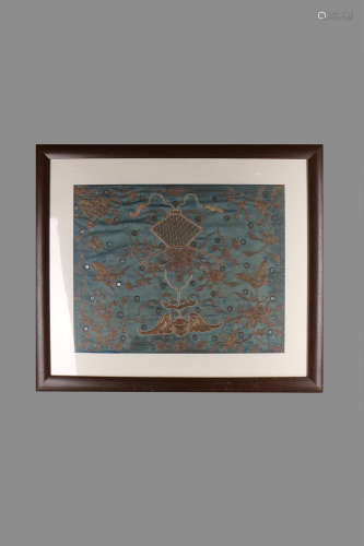 A Chinese Frame Painting on Fabric