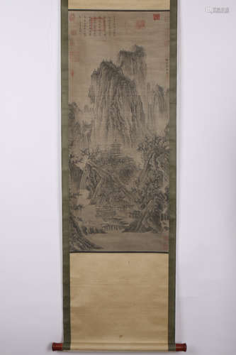 A Chinese Scroll Painting on Silk