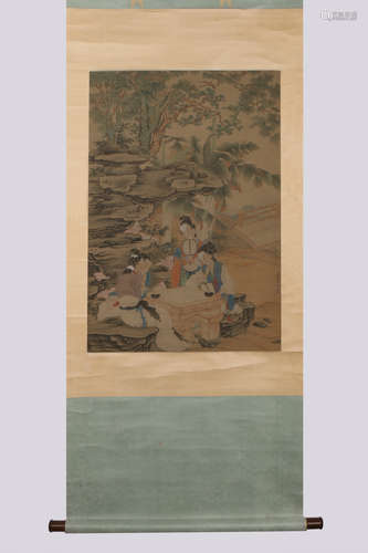 A Chinese Scroll Painting on Silk