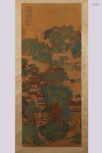 A Chinese Scroll Painting on Silk