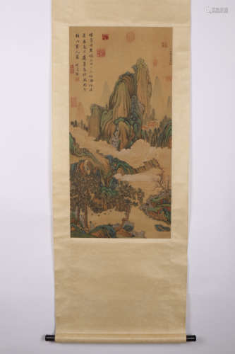 A Chinese Scroll Painting on Silk