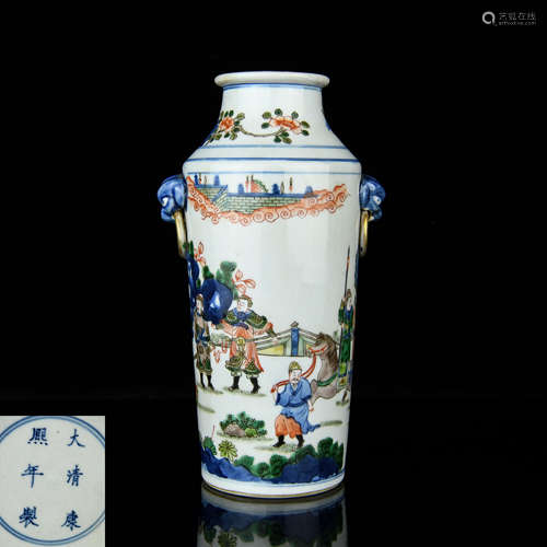 A Chinese Wu-Cai Porcelain Vase