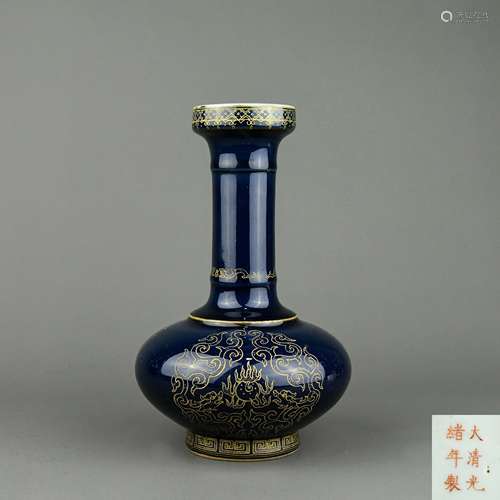 A Chinese Blue Glazed Porcelain Vase