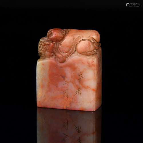 A Chinese Carved Bloodstone Seal