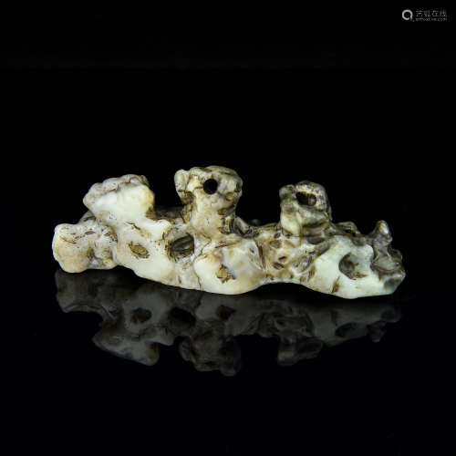 A Chinese Carved Jade Brush Rest