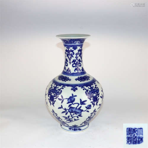 A Chinese Blue and White Porcelain Vase