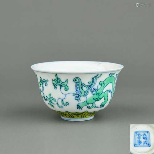 A Chinese Dou-Cai Porcelain Cup