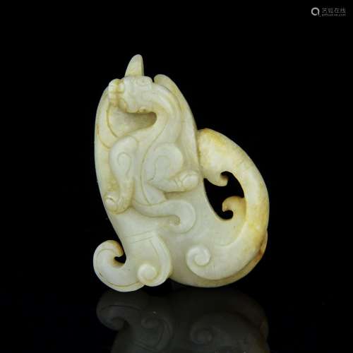 A Chinese Carved Jade Foo-Dog Decoration