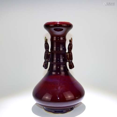 A Chinese Flambé Glazed Porcelain Vase