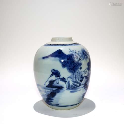 A Chinese Blue and White Porcelain Jar