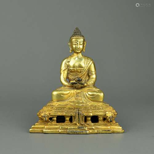 A Chinese Gilt Bronze Buddha